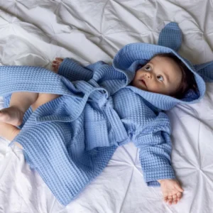 Babylux_Bademantel_Baumwolle_Baby_Kinder_Blau
